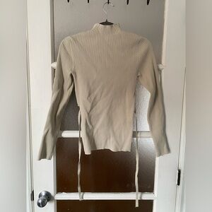 Aritzia Babaton Cream Ribbed Sweater